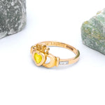 Yellow or White Gold Claddagh Birthstone Ring
