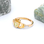 Yellow or White Gold Claddagh Birthstone Ring
