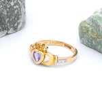 Yellow or White Gold Claddagh Birthstone Ring