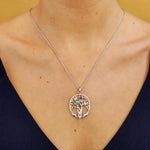 Birthstone Family Claddagh Tree of Life Necklace