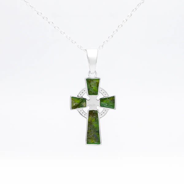 Connemara Marble Celtic Cross Pendant