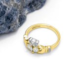 Claddagh Engagement & Wedding Ring Set Adorned With Precious Gemstones