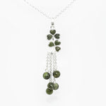 Connemara Marble Sterling Silver Double Shamrock Necklace