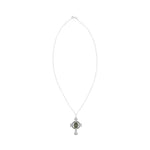 Oval Connemara Marble Sterling Silver Celtic Cross Pendant