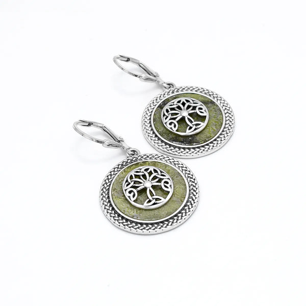 Connemara Marble Tree of Life Drop Earrings