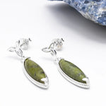 Connemara Marble Trinity Knot Marquise Earrings