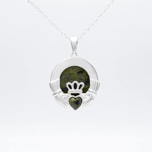 Connemara Marble Irish Claddagh Pendant