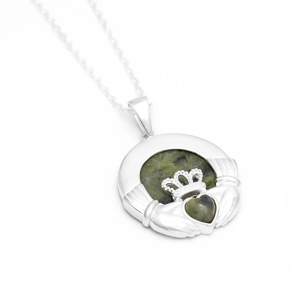 Connemara Marble Irish Claddagh Pendant