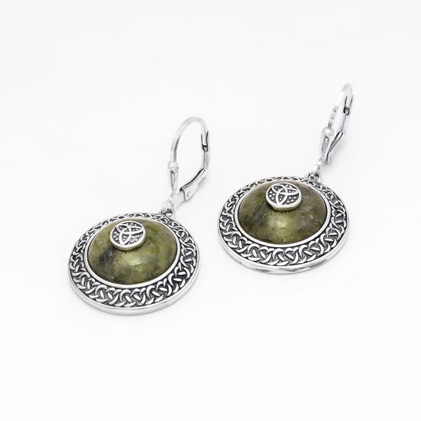 Connemara Marble Trinity Knot Earrings