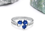 Irish Shamrock Ring with Heartshape Gemstones And Pavé Diamonds
