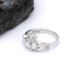 Claddagh Engagement & Wedding Ring Set Adorned With Precious Gemstones