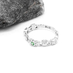 Triple Gemstone Claddagh Ring