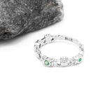 Triple Gemstone Claddagh Ring