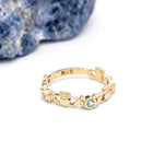 Triple Gemstone Claddagh Ring