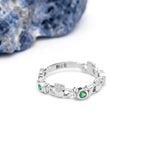 Triple Gemstone Claddagh Ring