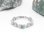 Triple Gemstone Claddagh Ring