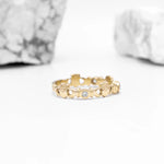 Triple Gemstone Claddagh Ring