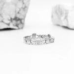 Triple Gemstone Claddagh Ring