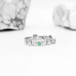 Triple Gemstone Claddagh Ring