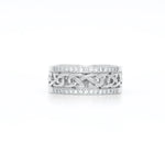 Celtic Knot Ring With Double Row Diamonds