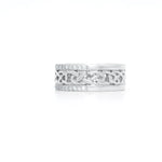 Celtic Knot Ring With Double Row Diamonds