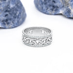 Celtic Knot Ring With Double Row Diamonds