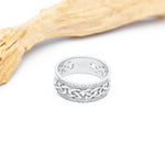 Celtic Knot Ring With Double Row Diamonds