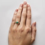 Gold Emerald and Diamond Irish Claddagh Engagement Ring Set