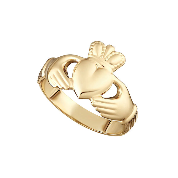 9k Gold Hallow Back Claddagh Ring
