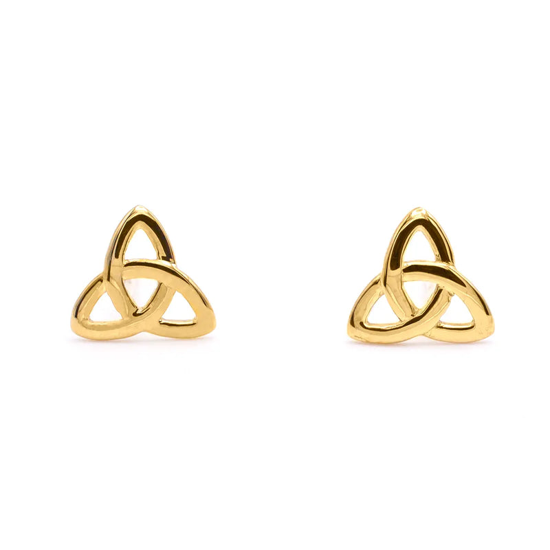 Gold Trinity Knot Stud Earrings