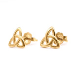 Gold Trinity Knot Stud Earrings