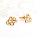 Gold Trinity Knot Stud Earrings
