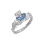 Claddagh Engagement & Wedding Ring Set Adorned With Precious Gemstones