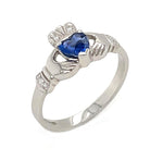 Claddagh Engagement Ring With Heart-shaped Precious Gemstone And Diamonds