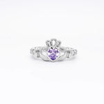 Birthstone Claddagh Ring - Love, Loyalty, Friendship
