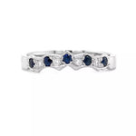 Irish Wedding Ring with Pavé-Set Precious Gemstones