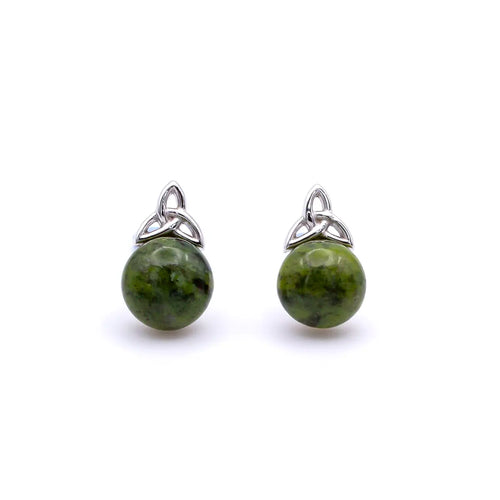 Connemara Marble Silver Trinity Knot Stud Earrings