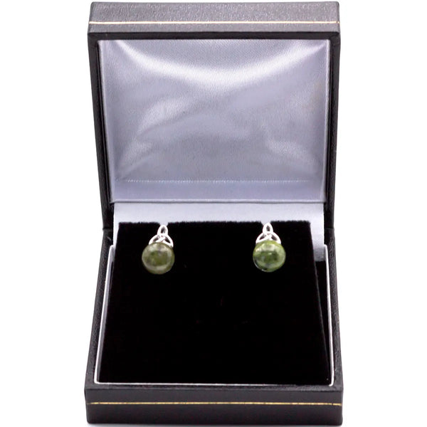 Connemara Marble Silver Trinity Knot Stud Earrings