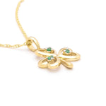 Gold Emerald Shamrock Necklace