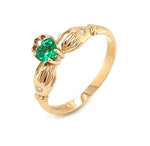 Irish Claddagh Ring With Heartshaped Precious Gemstone