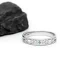 Celtic Trinity Knot Ring Set with Precious Gemstones