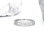 Celtic Trinity Knot Ring Set with Precious Gemstones
