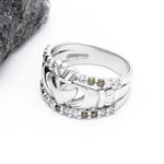 Claddagh Ring With White And Green Diamonds