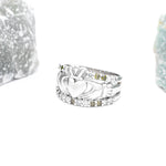 Claddagh Ring With White And Green Diamonds