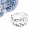 Claddagh Ring With White And Green Diamonds