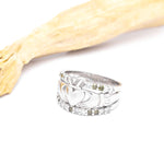 Claddagh Ring With White And Green Diamonds