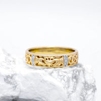 Ladies Gold Diamond Claddagh Celtic Knot Ring