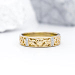 Ladies Gold Diamond Claddagh Celtic Knot Ring