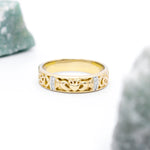Ladies Gold Diamond Claddagh Celtic Knot Ring