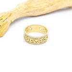 Celtic Knot Ring With Double Row Diamonds